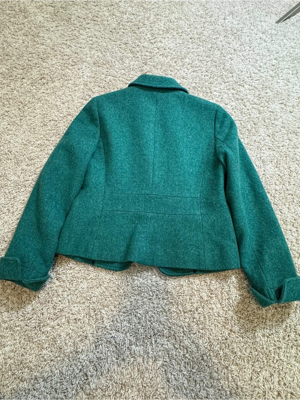 J Crew 100% Wool Green Blazer Jacket Full Lined Size 6P